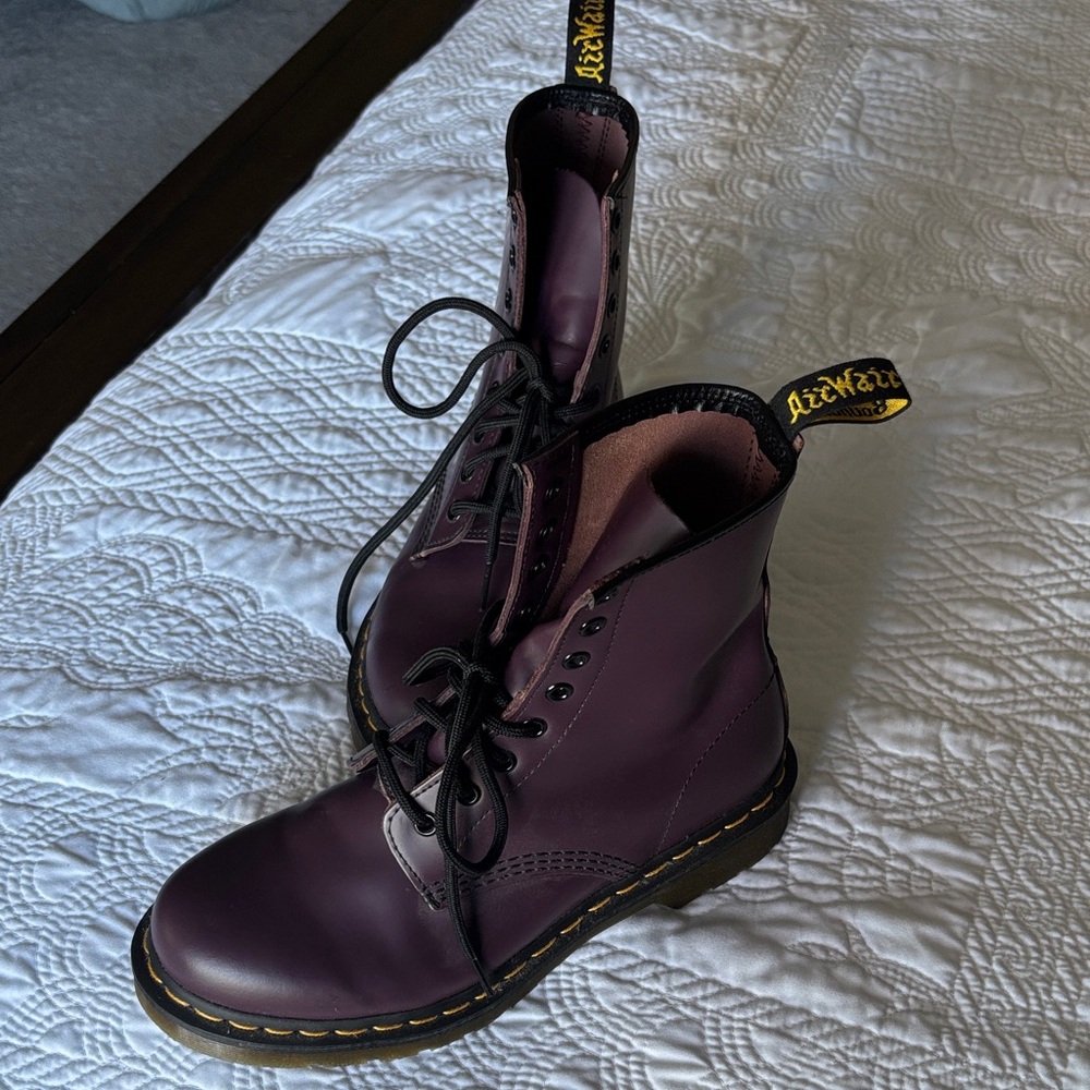 Dr. Martens Women's Dark Purple Combat Boots